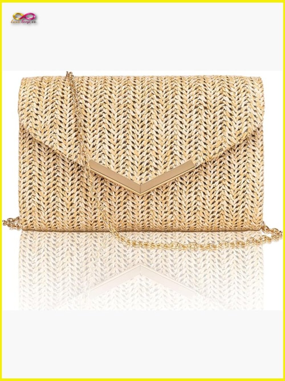 Trendy Envelope Evening Clutch Bag with Chain for Wedding Prom Party